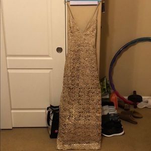 Prom Forever21 gold woven dress new w/tag